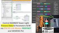 IOLK04a. Control IO-Link Banner Tower Light by Siemens PLC and IFM AL1102  (Process Data)