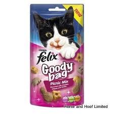Felix Goody Bag Picnic Mix Cat Treat 8 X 60g Cat Treats Cat Treats Cat Food Party Mix