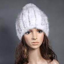 H921 Autumn Winter Black Brown Gray Ear Protector Fashion Women S Beanies With Fox Fur Pompon Luxury Knitted Mink H Black And Brown Fox Fur Brown And Grey