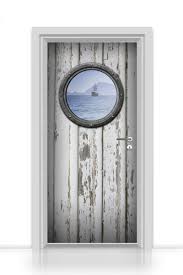 turtapete selbstklebend einteilig bullauge alte tur weiss schiff auf see 93x205cm hampton home brick in the wall mirror