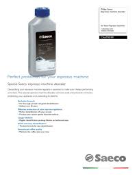Our products are used worldwide by baristas to care for their machines and make an excellent cup of coffee. Ca6700 99 Philips Espresso Machine Descaler Manualzz