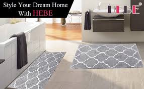 Shop with afterpay on eligible items. Amazon Com Hebe Large Bath Rug Runner For Bathroom 55 X27 5 Non Slip Extra Long Microfiber Bath Floor Mats Machine Washable Area Rug Absorbent Bath Shower Mat Geometric Grey Home Kitchen