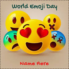 Write Name On Happy World Emoji Day Images In Advance World Emoji Day Emoji Emoji Wallpaper
