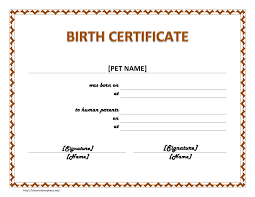 Design certificates your awardees will be proud to show off. Pet Birth Certificate