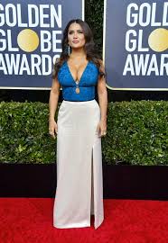 La mexicana usó un vestido de chifón largo gucci en color beige muy distinto a los looks oscuros que estamos acostumbrados a verle, para la gala en la que. Salma Hayek In Gucci 2020 Golden Globe Award Fashionsizzle