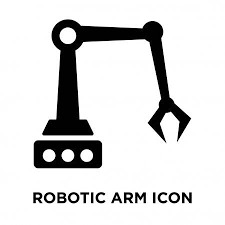 Robotic Arm Icon Vector Isolated White Background Logo Concept Robotic Sponsored Icon Vector Robotic Arm Ad Logo Concept Robot Arm Robot