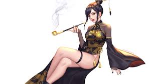 Add text to photos · remove unwanted objects · resize images Black Eyes Black Hair Chinese Clothes Chinese Dress Dress Garter Leotard Original See Through Siun Smoking Watermark White Konachan Com Konachan Com Anime Wallpapers