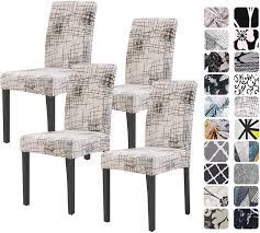 The gorgeous yarn hues and the lovely patterns of these crochet chair covers can work like magic to change the look of your interiors. Buy Forcheer Pattern Stretch Chair Covers For Dining Room Set Of 4 Printed Stretchable Dining Chair Slipcover Washable Removable For Kitchen Hotel Restaurant Ceremony Universal Size 4pcs Geometric Online In Vietnam B07k5g4k78