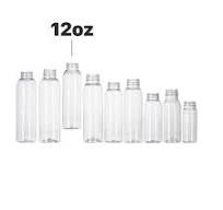 12oz Round PET Empty Plastic Bottle Clear with Custom Cap for Wholesale &  Bulk Orders, 100% BPA Free
