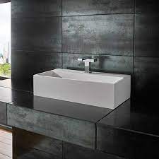 Price and other details may vary based on size and. Counter Mounted Pure White Kiva Stone Resin 600mm X 300mm Rectangular Sink