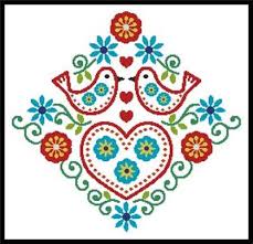 Many christmas themed projects will keep. Folk Art Love Birds Cross Stitch Pattern