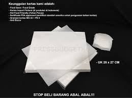 Jual Kertas Nasi Burger Kertas Minyak Uk 25x27 Cm Isi 100 Lbr Kab Tangerang Press Budgetku Tokopedia