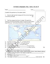 They're sure to provide your child with hours of entertainment (and learning!). Grade 5 Term 1 Geography Test Esl Worksheet By Moniqueanney