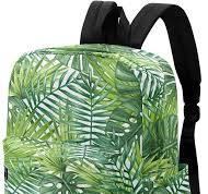 Mochila verde fresca con hojas exóticas de lona grande duradera para viaje,  mochila de hombro para escuela, escuela, playa, trabajo, senderismo, ...