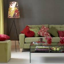 Sage Green Couch And Grey Walls Gray Walls Sage Couch Pops Of Red Home Decor Living Room Colors Living Room Green Living Room Color