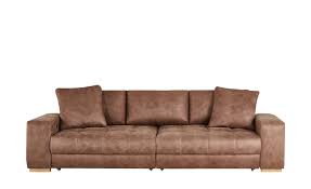 Ecksofas & eckcouches mit schlaffunktion günstig kaufen » bis zu 50% sparen! Bobb Big Sofa Cognac Microfaser Caro Cognac Braun Microfaser In Leder Optik