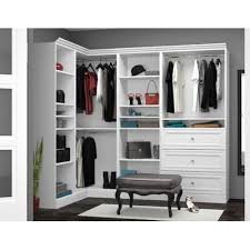 White custom closet organizer is a perfect start to redefining closet storage. Bestar Versatile 35 8 Deep Corner Kit Finish White Home Storage Organization Closet Storage Closet Storage Systems