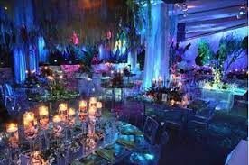 Incorporating the cool shades of the deep sea, and vibrant colors found in sea life will bring a fun and refreshing energy to your gathering. Avatar Themed Wedding Google Search Sea Wedding Theme Under The Sea Theme Aquarium Wedding