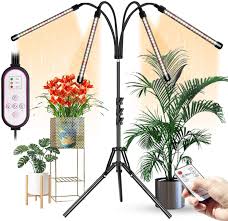 Amazon Com Grow Lights For Indoor Plants Aokrean 4 Head 80 Led Floor Plant Light With Stand For Tall Large Plants 4 8 12h Timer 10 Dimmable Levels Growing Lamps Tripod Adjustable 11 63 Inch Home Improvement