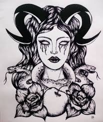 Lilith Drawing Tattoo Art Snakes Macabre Black Ink Inktober Tattoo Idea Dark Goth Illustration D Tattoo Drawings Dark Tattoo Art Tattoo