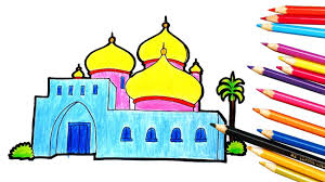 Belajar cara melukis, menggambar dan mewarnai gambar tempat ibadah umat islam masjid untuk anak sd, tk & paud dengan. Pin Di Jamal Laeli