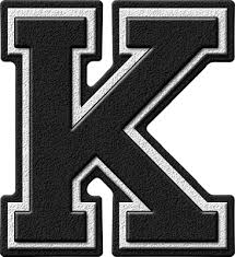 These albums are here t. Presentation Alphabets Black Varsity Letter K