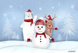 Pixel art noel polaire : Snowman Ours Polaire Et Cerf Avec Papier Enneige Style Art Vecteur Stock Crushpixel