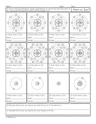 Atom Or Ion Chemistry Homework Worksheet By Science With Mrs Lau