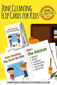 zone cleaning chore chart flip cards for kids good ideas