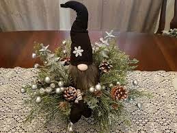 Gnome Christmas Centerpiece Farmhouse Decor Gnome Table Decor Christmas Centerpie Christmas Centerpieces Christmas Table Decorations Holiday Centerpieces