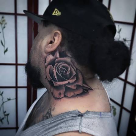 A rose for the side of the neck . 🌹. #tattoo #rose #tattooshop #tattooartist #art #flowertattoo #necktattoo #ink #inkaddict #design #tattoodesign #brooklyn #nyc #nyctattoo #passion #love #mural