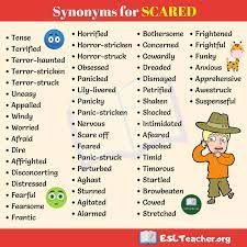 Synonyms For Scared Synonyms For Scared Words For Scared Learn English Words