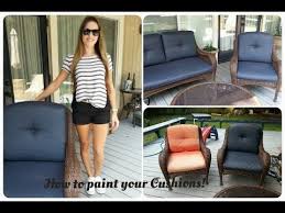 How To Paint Outdoor Cushions Youtube Patio Furniture Cushions Patio Cushions Outdoor Patio Furniture Makeover