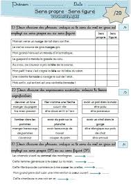 Vocabulaire Sens Propre Et Sens Figure Sens Propre Sens Figure Sens Figure Vocabulaire