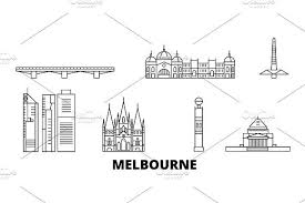 Australia Melbourne Line Travel Melbourne Australia Urban Icon