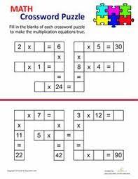 Crossword math puzzle worksheets printable worksheets and. 4th Grade Worksheets Multiplication Crossword Math Fact Worksheets Math Worksheets Math For Kids