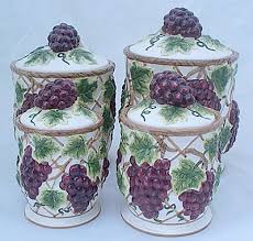 Creating a kitchen design that is functional, beautiful and comfortable can be a challenge. Grapes Kitchen Canisters Set Ceramic Fruit Theme Home Decor Buy Online In Japan At Desertcart