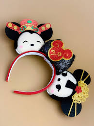 Chinese New Year Mickey Minnie Mouse Ears Headband In 2020 Minnie Mouse Ears Headband Mouse Ears Headband Mickey Mouse Ears Headband