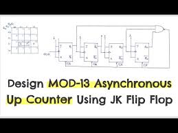 Design Mod 13 Asynchronous Up Counter Using Jk Flip Flop Hindi Youtube