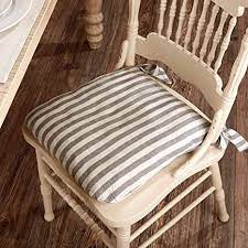 Traditionally, people would make use of whatever it is that is available match farm tables with chairs that have legs or backs which feature rich details and carvings of farmhouse and pastoral scenes. Amazon Com Gray Gables Grain Sack Stripe Chair Pad 15 X 16 Gray And Off White Farmhouse Vintage Country Cottage Kitchen Dining Chair Cushion W Ties Kitchen Dining