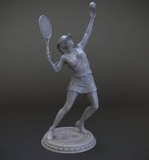Girl Playing Tennis 3d Model Max C4d Obj 3ds Fbx Lwo Stl 3dexport Com By D3dartist Print Models Print 3d Printing