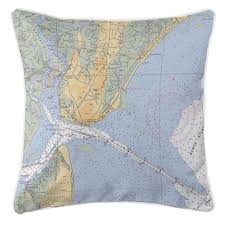 Ga Saint Simons Island Ga Nautical Chart Pillow Island