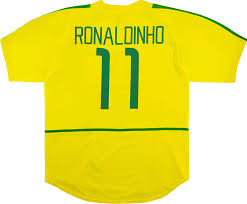 Ronaldinho front signed brazil 2002 home shirt autograph. 2002 04 Brazil Home Shirt Ronaldinho 11 Excellent Xl Classic Retro Vintage Football Shirts