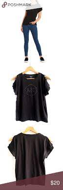 Michael Mk Embellished Logo Cold Shoulder Knit Top Tops Knit Top Michael Kors Tops
