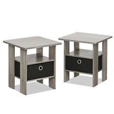 Maybe you would like to learn more about one of these? Furinno 2 Petite End Table Bedroom Night Stand Set Of Two Gray Black Walmart Com Walmart Com