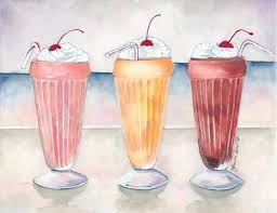 Milkshake Art 11x14 Print Three Milkshakes Soda Shop Etsy 11x14 Print Milkshake Paint Shops