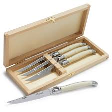 Dubost Laguiole Ivory Steak Knives Set Of 4 Sur La Table Steak Knives Laguiole Steak Knife Set