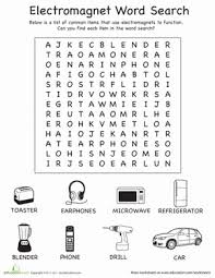 A Lot Of Common Objects Use Electromagnets To Work This Word Search Will Get Your Child Thinking About Al Electromagnet Fourth Grade Science 6th Grade Science