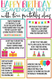 Printable Birthday Scavenger Hunt For Adults A Super Fun Free Printable Birthday Scavenger Hunt Play Party Plan In 2020 Birthday Party Games For Kids Scavenger Hunt Birthday Birthday Party Games