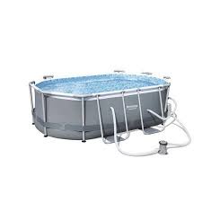 Bestway 9 10 X 6 6 X 33 Power Steel Oval Frame Above Ground Swimming Pool Above Ground Swimming Pools Oval Pool Bestway